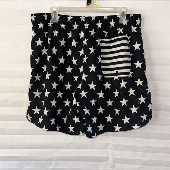 George Men’s Black & White Stars Swim Trunks Board Shorts Size Large - Picture 2 of 3